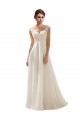 Low Back Soft Chiffon & Lace V-Neck Sweep Train Sleeveless Wedding Dress Norwich