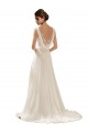 Low Back Soft Chiffon & Lace V-Neck Sweep Train Sleeveless Wedding Dress Norwich