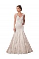 Tulle & Lace V-Neck Chapel Train Sleeveless Bridal Wedding Dress Norwich