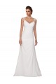 Soft Chiffon V-Neck Chapel Train Sleeveless Wedding Dress Norwich