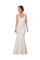 Lace & Stretch Crepe V-Neck Chapel Train Sleeveless Sexy Wedding Dress Norwich