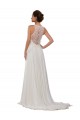 Soft Chiffon Illusion Neck Chapel Train Sleeveless Wedding Dress Norwich