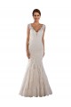 White Lace V-Neck Chapel Train Sleeveless Wedding Dress Norwich