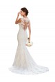 White Lace V-Neck Chapel Train Sleeveless Wedding Dress Norwich