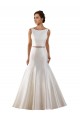 V-Back Satin Bateau Neck Chapel Train Sleeveless Modern Wedding Dress Norwich