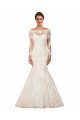Lace Bateau Neck Chapel Train Long Sleeves Sexy Wedding Dress Norwich