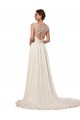Keyhole Back Soft Chiffon Sweetheart Chapel Train Sleeveless Wedding Dress Norwich