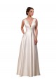 Satin V-Neck Chapel Train Sleeveless Wedding Gowns Norwich