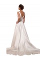 Satin V-Neck Chapel Train Sleeveless Wedding Gowns Norwich