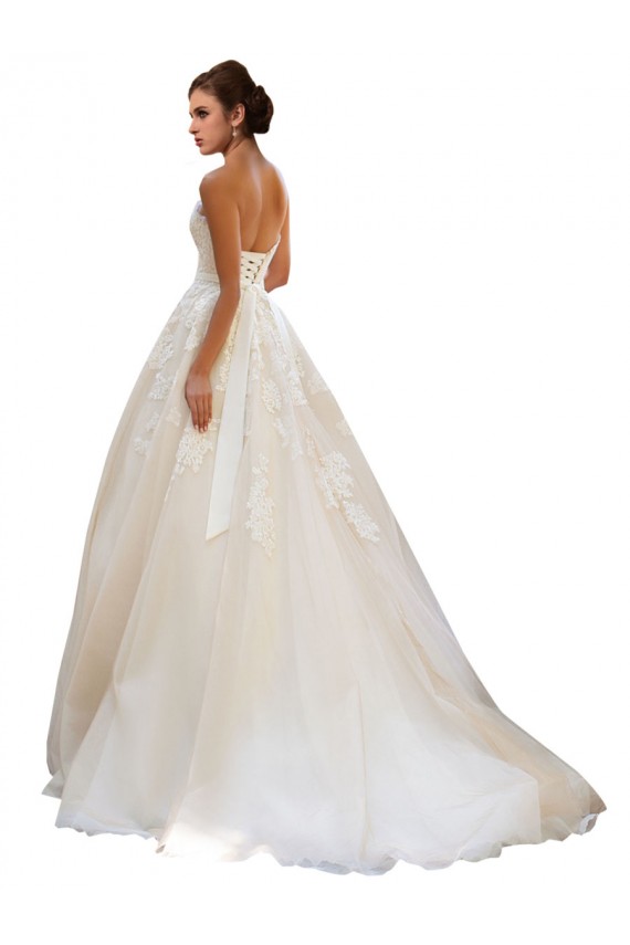 Ball Gown Tulle & Lace Sweetheart Chapel Train Sleeveless Wedding Dress Norwich