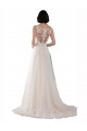 Tulle Illusion Neck Sweep Train Sleeveless Boho Wedding Dress Norwich
