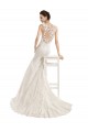 Lace Illusion Neck Chapel Train Sleeveless Wedding Dress Norwich