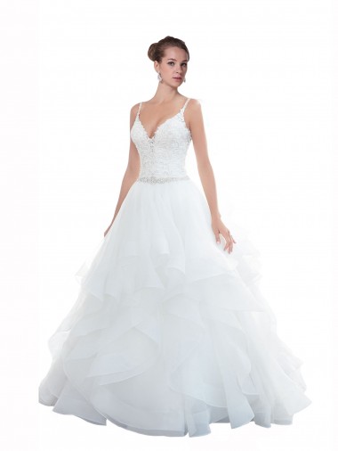 Tulle Spaghetti Straps Chapel Train Sleeveless Beach Wedding Dress Norwich