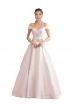 V-Back Satin Off the Shoulder Chapel Train Sleeveless Wedding Dresses Norwich