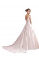V-Back Satin Off the Shoulder Chapel Train Sleeveless Wedding Dresses Norwich