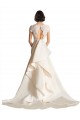 Keyhole Back Satin V-Neck Chapel Train Cap Sleeves Wedding Dress Norwich