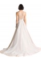 Tulle Illusion Neck Chapel Train Sleeveless Wedding Dress Norwich