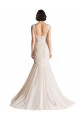 Low Back Tulle V-Neck Sweep Train Sleeveless Wedding Dress Norwich