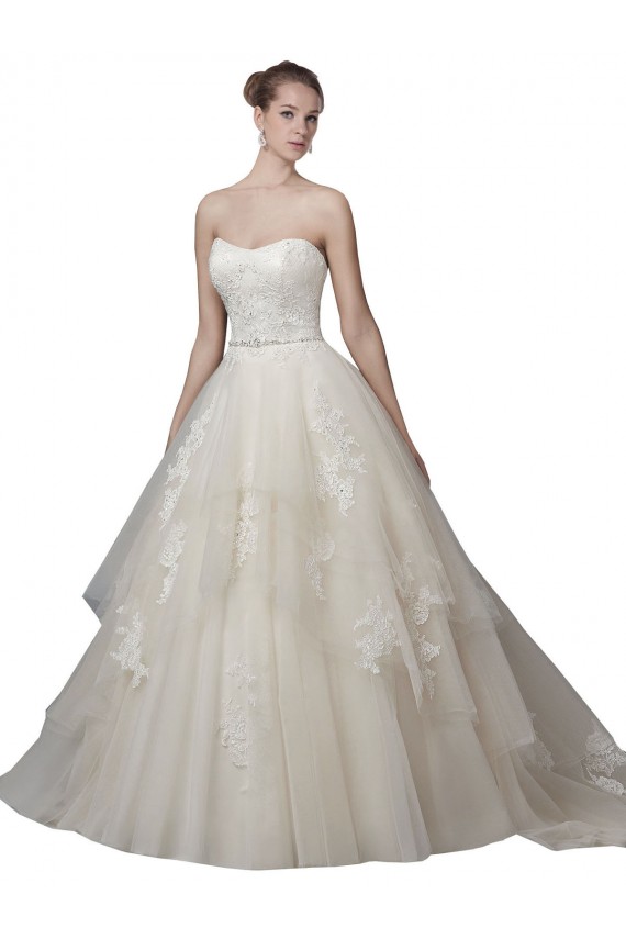 Low Back Tulle & Lace Scoop Neck Chapel Train Sleeveless Wedding Dress Norwich