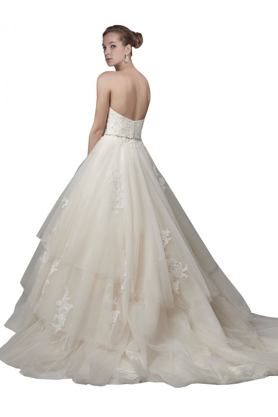 Low Back Tulle & Lace Scoop Neck Chapel Train Sleeveless Wedding Dress Norwich