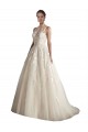 Ivory & Champagne Tulle Illusion Neck Chapel Train Sleeveless Wedding Dress Norwich