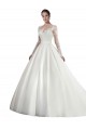 Satin & Lace Illusion Neck Cathedral Train Long Sleeves Wedding Dress Norwich