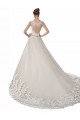 A-Line Ivory & Champagne Sweetheart Chapel Train Sleeveless Wedding Dress Norwich