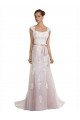 Tulle & Lace Strapless Sweep Train Sleeveless Beach Wedding Dress Norwich