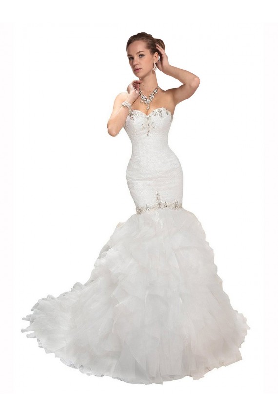 Mermaid Tulle Sweetheart Chapel Train Sleeveless Wedding Dress Norwich