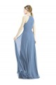 Dusty Blue Soft Chiffon Halter Neck Long Sleeveless Semi Formal Evening Dress / Bridesmaid Dress Norwich