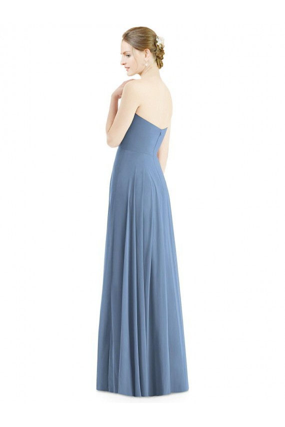 Dusty Blue Soft Chiffon Sweetheart Long Sleeveless Evening Dress / Bridesmaid Dress Norwich