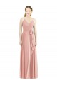 Bliss Pink Soft Chiffon Spaghetti Straps Long Sleeveless Formal Dress / Bridesmaid Dress Norwich