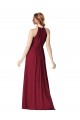 Burgundy Chiffon Halter Neck Long Sleeveless Evening Gowns / Bridesmaid Dresses Norwich