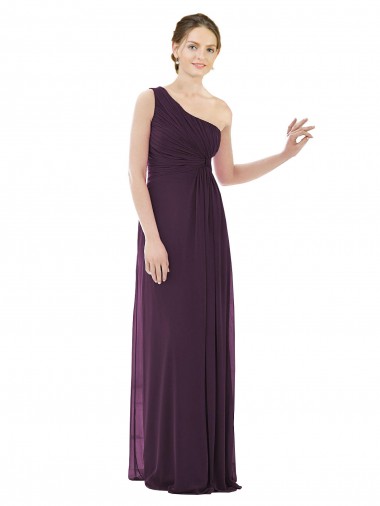 Grape Soft Chiffon One Shoulder Long Sleeveless Evening Dress / Bridesmaid Dress Norwich