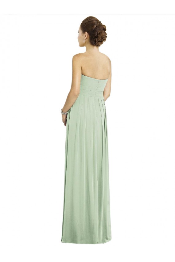 Sage Soft Chiffon Sweetheart Long Sleeveless Bridesmaid Dress Norwich