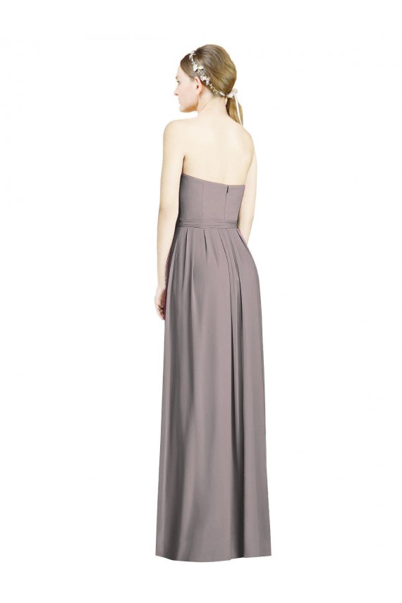 Dusty Rose Soft Chiffon Sweetheart Long Sleeveless Bridesmaid Dress Norwich