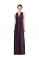 Grape Soft Chiffon V-Neck Long Sleeveless Bridesmaid Dress Norwich