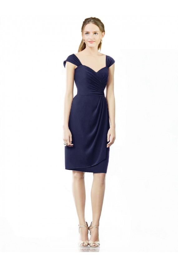 Soft Chiffon Sweetheart Knee Length Cap Sleeves Bridesmaid Dress Norwich