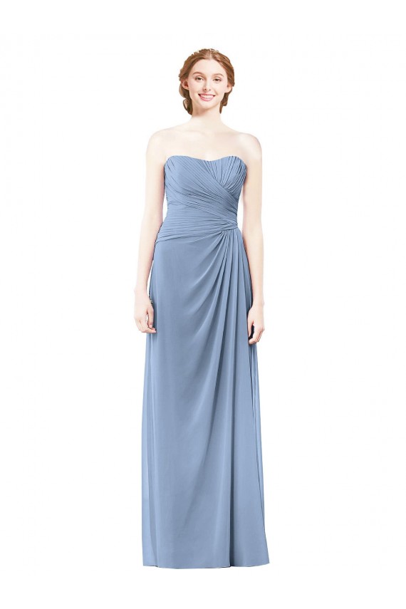 Chiffon Strapless Long Sleeveless Formal Dresses / Bridesmaid Dresses Norwich