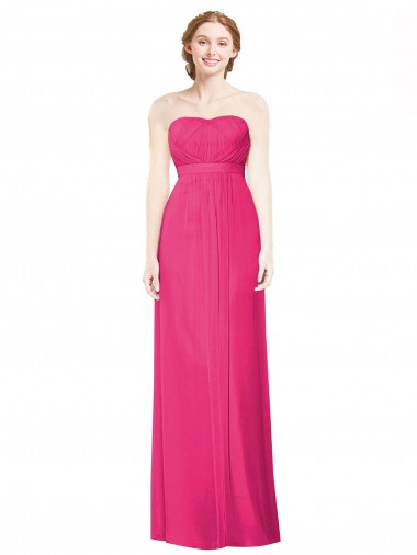 Azalea Soft Chiffon Strapless Long Sleeveless Bridesmaid Dress Norwich