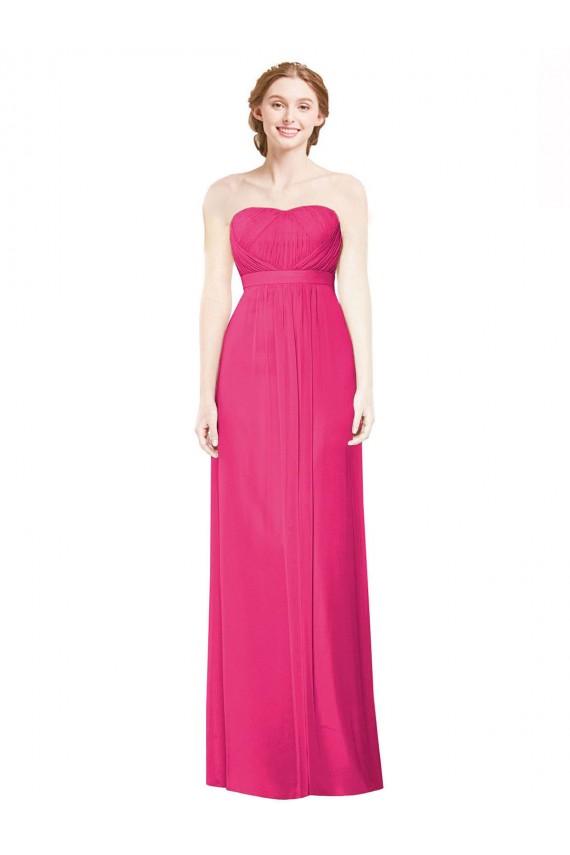 Azalea Soft Chiffon Strapless Long Sleeveless Bridesmaid Dress Norwich