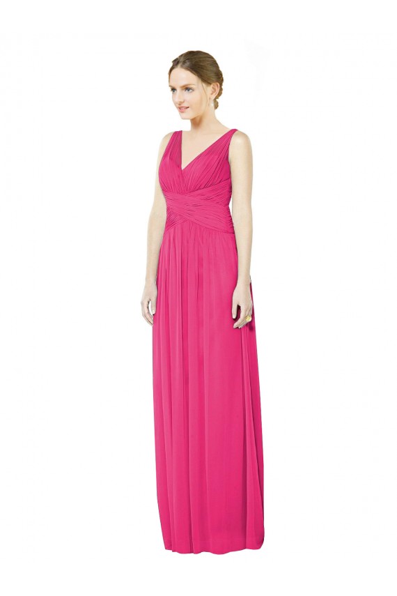 V-Back Azalea Soft Chiffon V-Neck Long Sleeveless Bridesmaid Dress Norwich