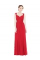 Red Chiffon Sweetheart Long Sleeveless Bridesmaid Dress / Evening Dress Norwich