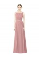 Dusty Pink Soft Chiffon High Neck Long Sleeveless Bridesmaid Dress Norwich