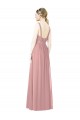 Dusty Pink Soft Chiffon High Neck Long Sleeveless Bridesmaid Dress Norwich