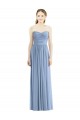Dusty Blue Chiffon Sweetheart Long Sleeveless Bridesmaid Gowns Norwich