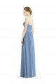 Dusty Blue Chiffon Sweetheart Long Sleeveless Bridesmaid Gowns Norwich
