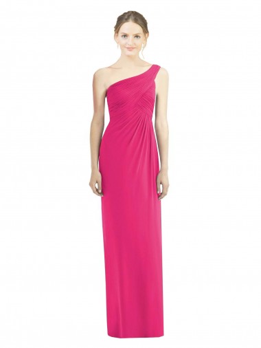 Azalea Soft Chiffon One Shoulder Long Sleeveless Bridesmaid Dress Norwich