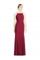 Burgundy Soft Chiffon Spaghetti Straps Long Sleeveless Bridal Party Dress Norwich