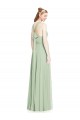 Sage Chiffon Halter Neck Long Sleeveless Bridesmaid Dress / Evening Dress Norwich